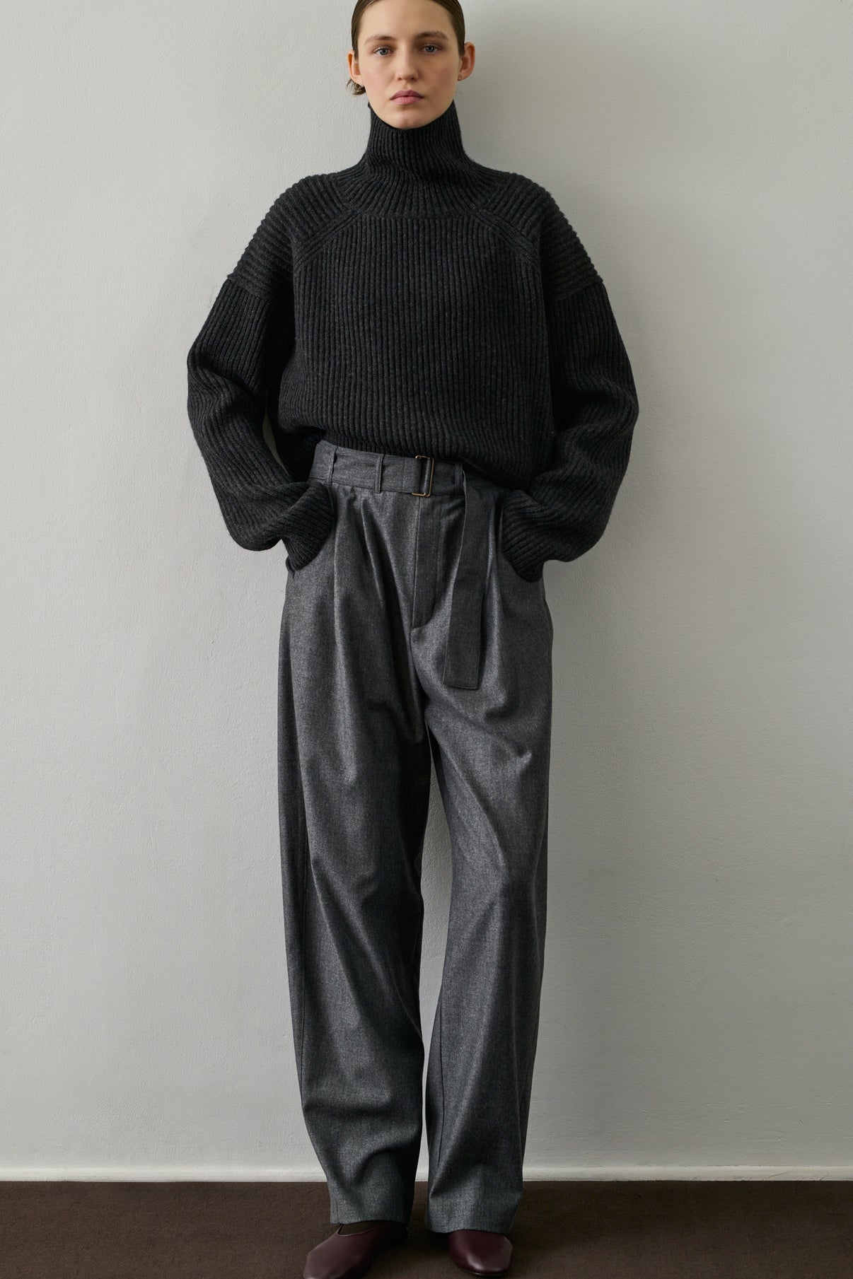 Pantalon Cole - Gris - Laine - Femme vue 1