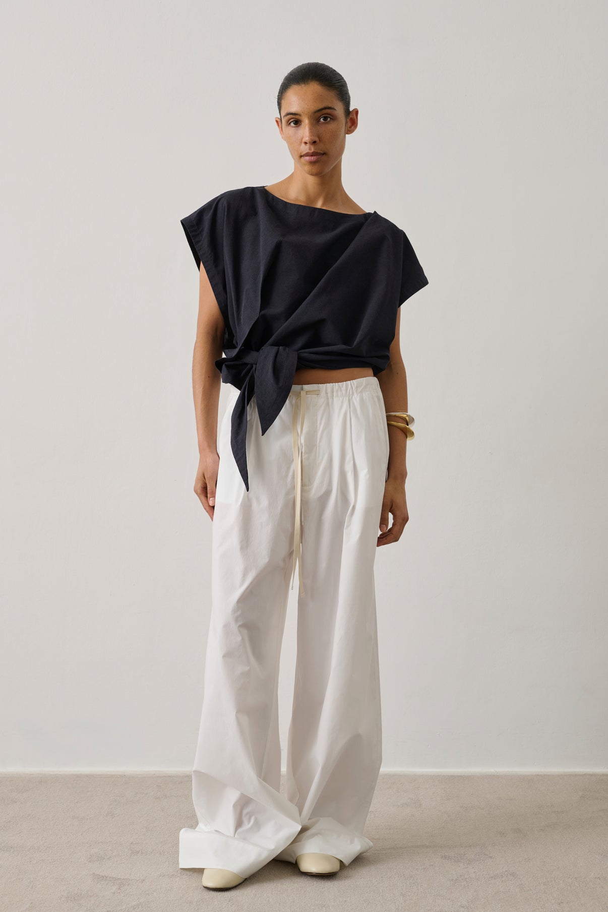 Pantalon Hugues - Blanc Cassé - Coton - Femme vue 4